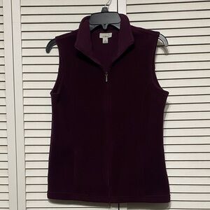 L.L. Bean Plum Polar Fleece Zip Vest Size S